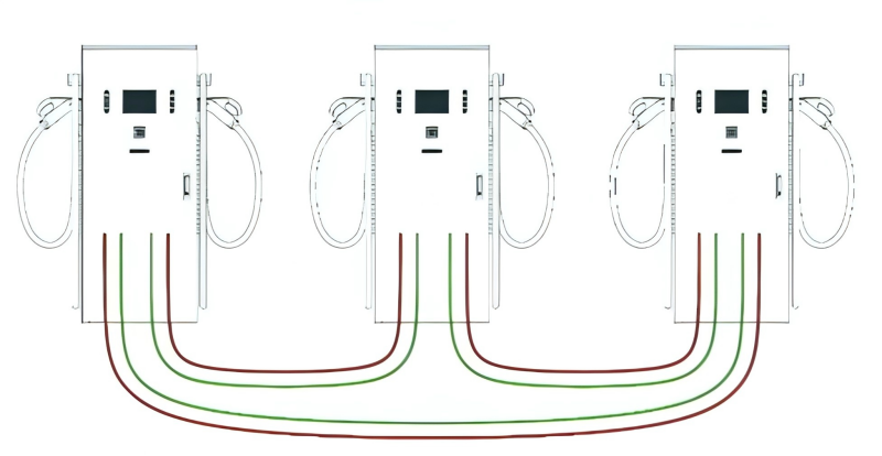 Taking the 80KW integrated charging pile as an example, every BEIHAI Power Magic Array series integrated unit is prepared for expansion and splicing in terms of interface. Taking the 80KW integrated charging pile as an example, every BEIHAI Power Magic Array series integrated unit is prepared for expansion and splicing in terms of interface.